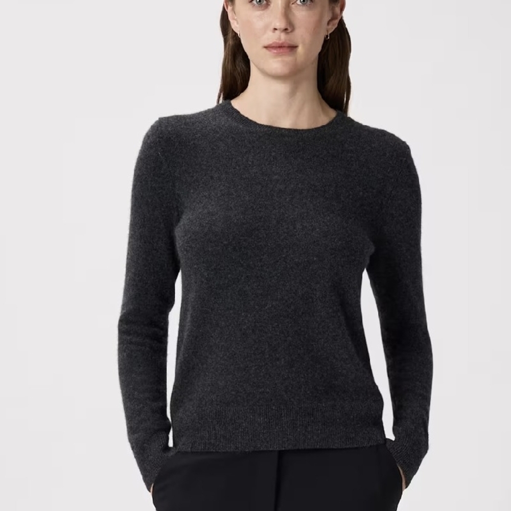 Quince Charcoal Gray Crewneck Sweater